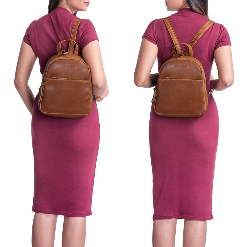 "Rey" 2-in-1 Crossbody Rucksack Sling Bag Leder Damen klein