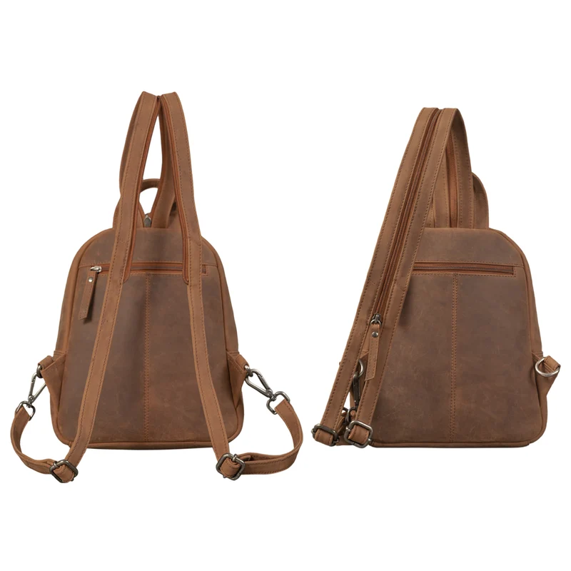 "Rey" 2-in-1 Crossbody Rucksack Sling Bag Leder Damen klein