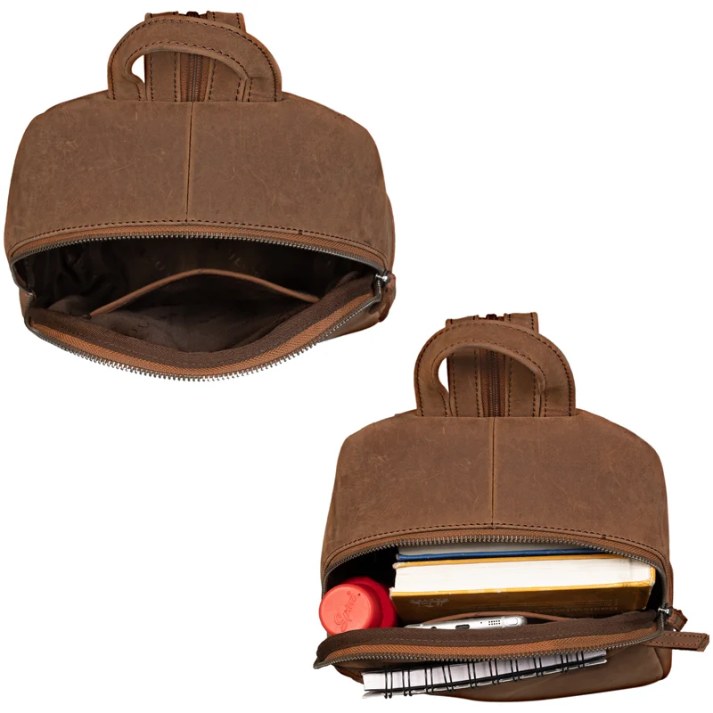 "Rey" 2-in-1 Crossbody Rucksack Sling Bag Leder Damen klein