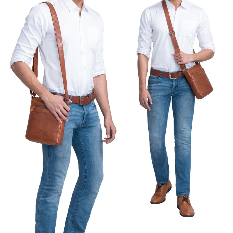 "Aspen" Kleine Vintage Umhängetasche Leder