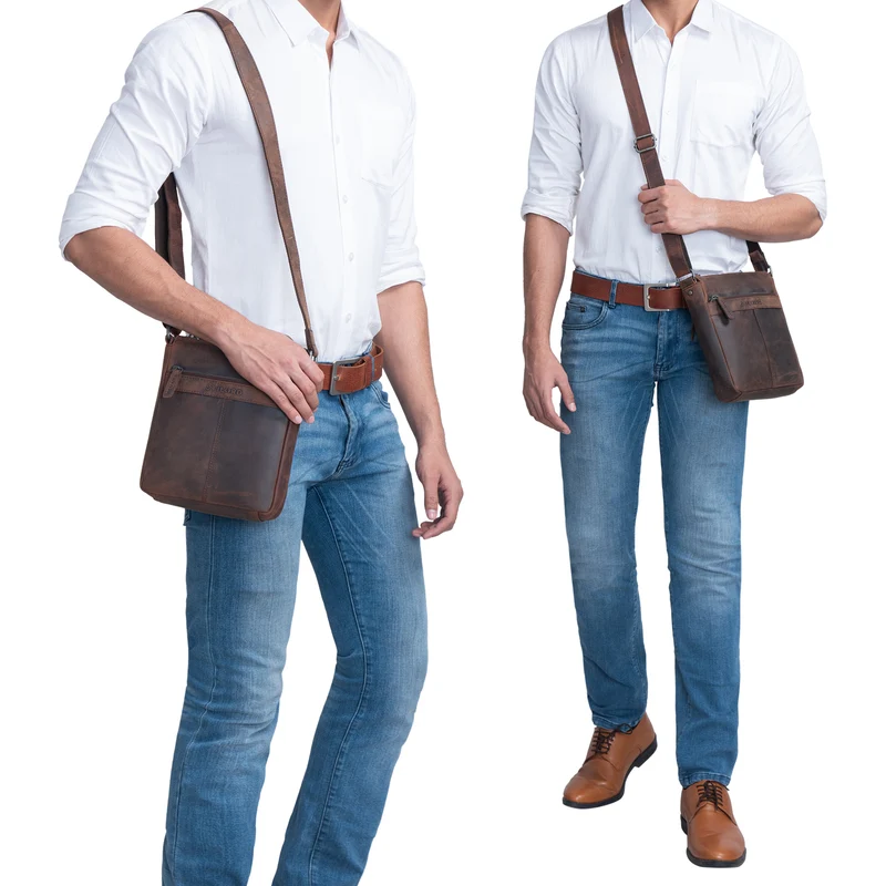 "Aspen" Kleine Vintage Umhängetasche Leder