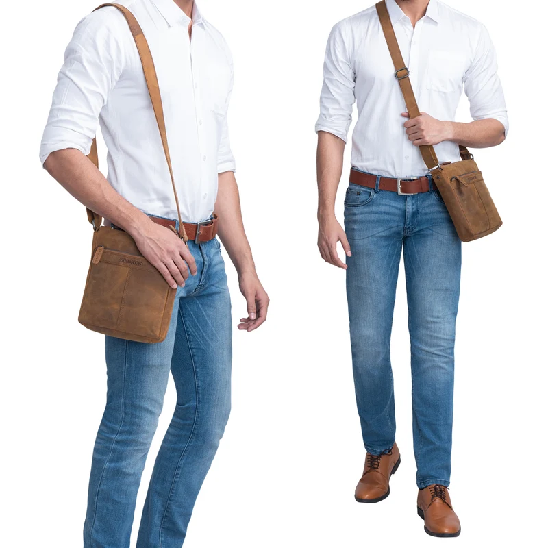 "Aspen" Kleine Vintage Umhängetasche Leder