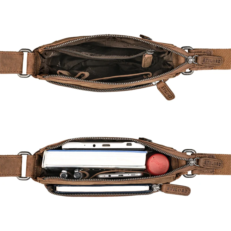 "Aspen" Kleine Vintage Umhängetasche Leder