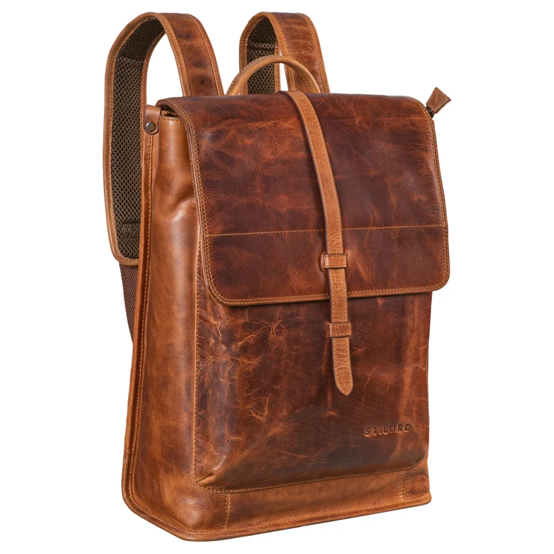 "Foster" Lederrucksack Groß Fahrrad Rucksack Vintage Echtleder