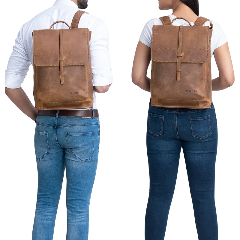 "Foster" Lederrucksack Groß Fahrrad Rucksack Vintage Echtleder