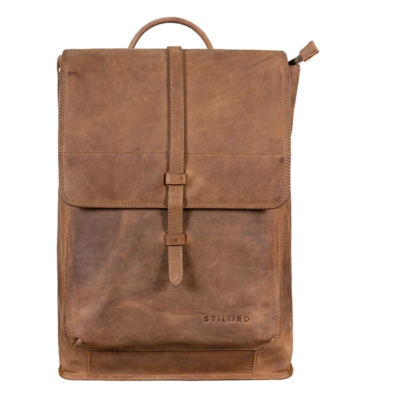 "Foster" Lederrucksack Groß Fahrrad Rucksack Vintage Echtleder