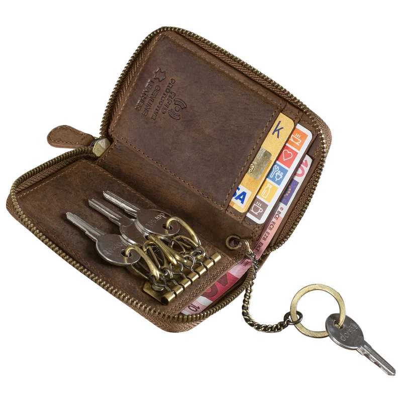 "Kelsie" 3-in-1 Leder Schlüsseltasche Geldbörse