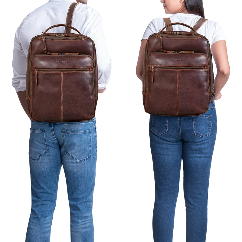 "Nikita" Laptoprucksack Leder Groß Unisex