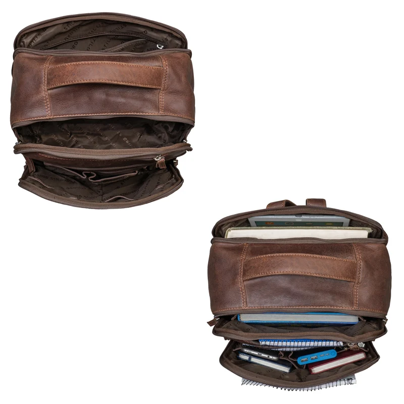 "Nikita" Laptoprucksack Leder Groß Unisex