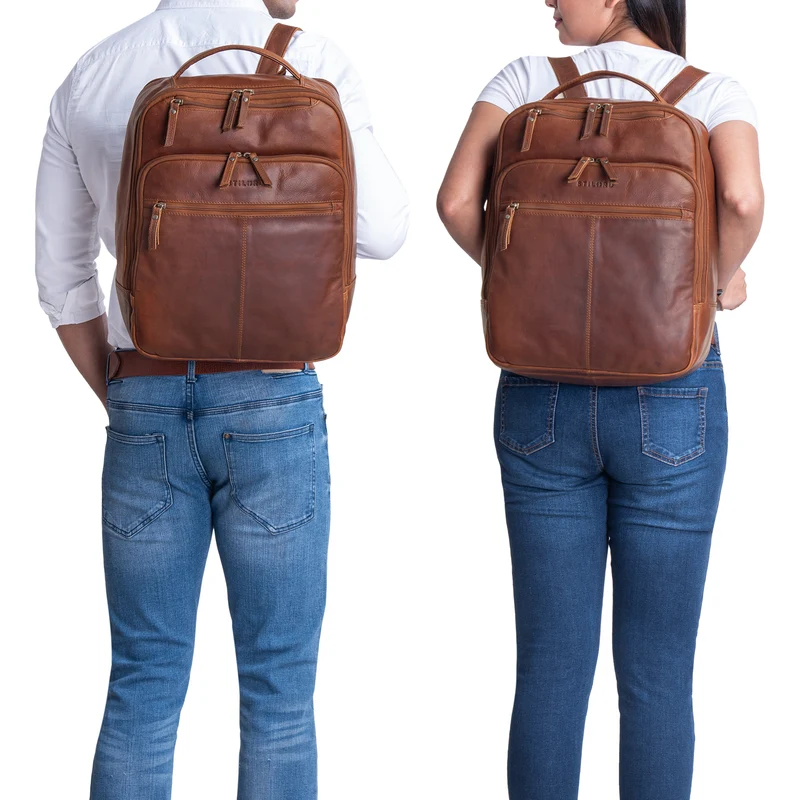 "Nikita" Laptoprucksack Leder Groß Unisex