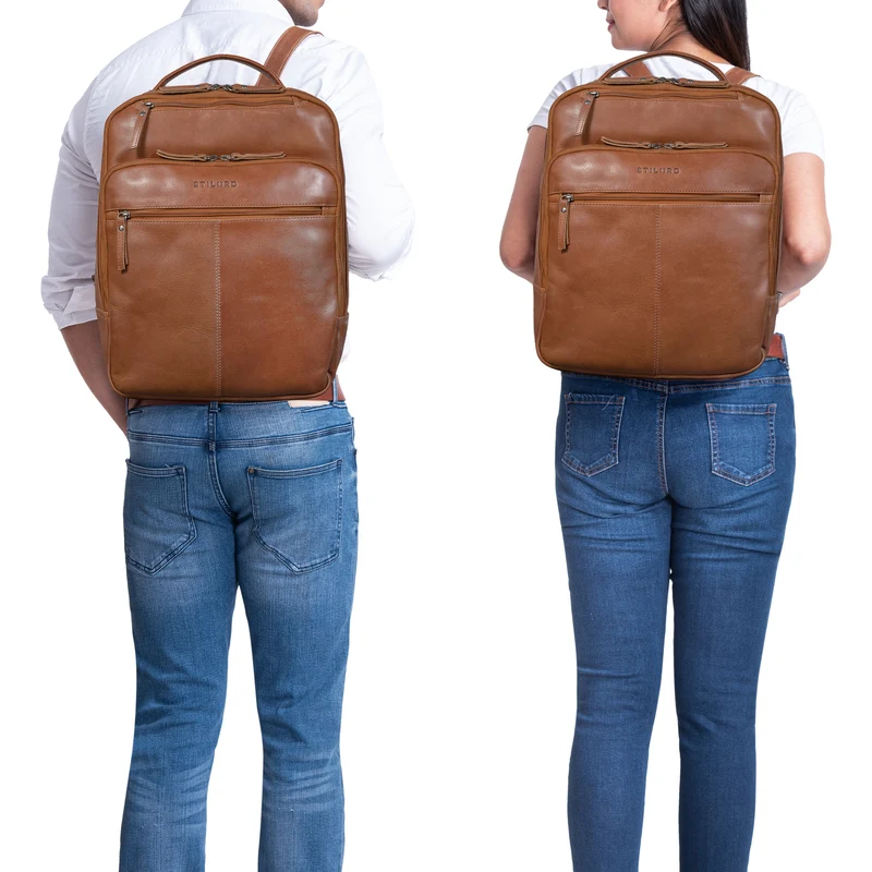 "Nikita" Laptoprucksack Leder Groß Unisex