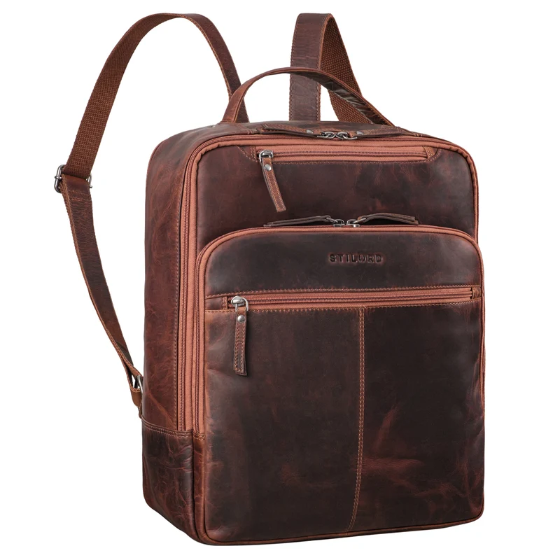 "Nikita" Laptoprucksack Leder Groß Unisex
