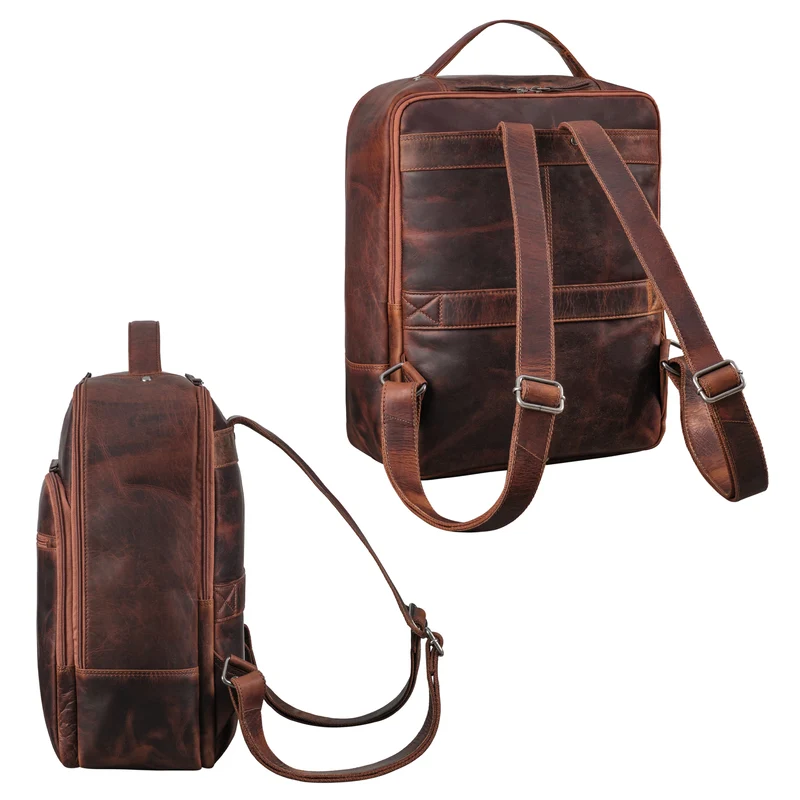 "Nikita" Laptoprucksack Leder Groß Unisex
