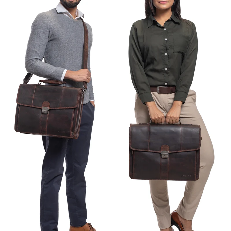 B-WARE "Havanna" Businesstasche Vintage Leder