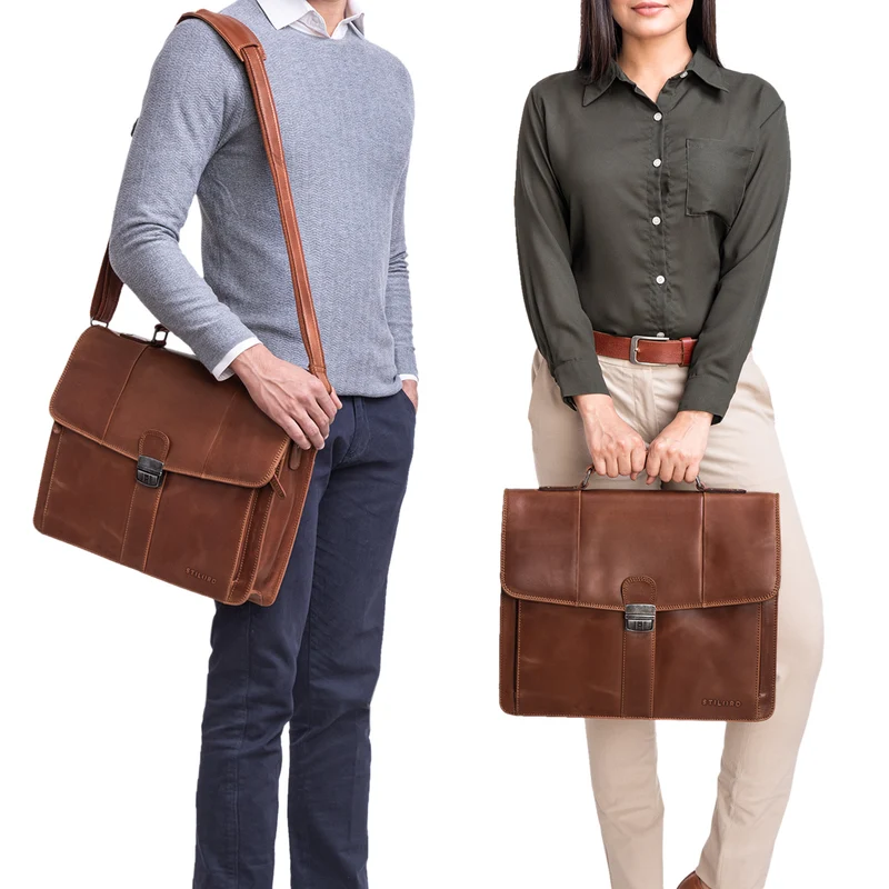B-WARE "Havanna" Businesstasche Vintage Leder