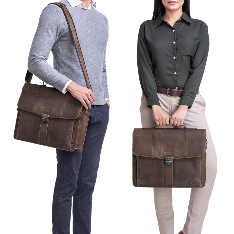 B-WARE "Havanna" Businesstasche Vintage Leder