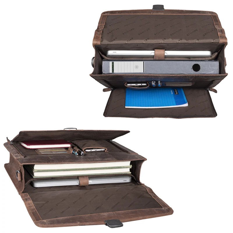 B-WARE "Havanna" Businesstasche Vintage Leder