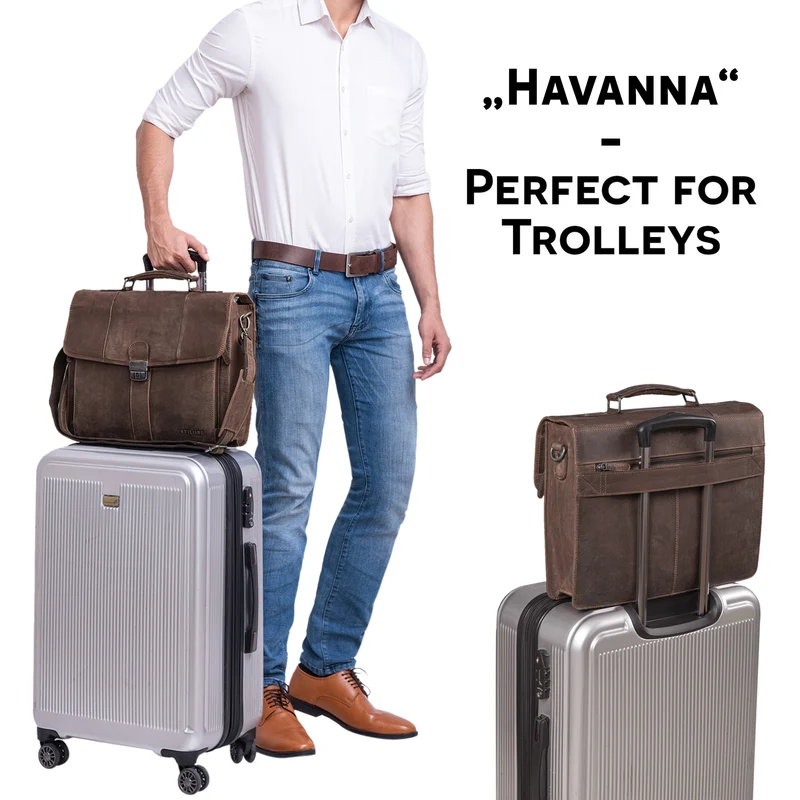 B-WARE "Havanna" Businesstasche Vintage Leder