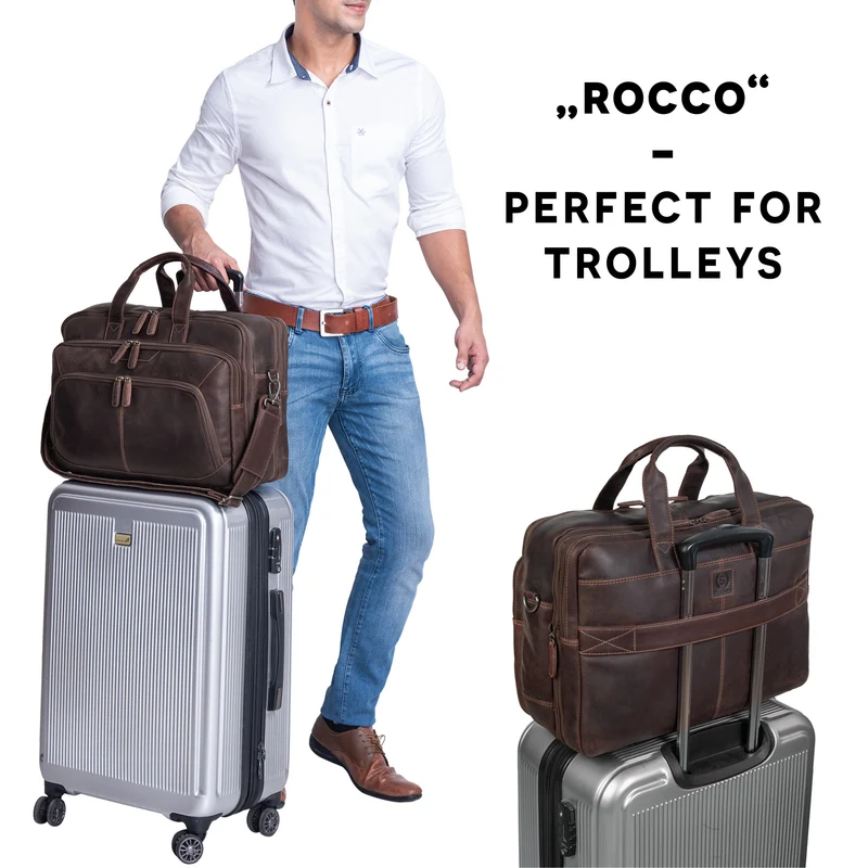 "Rocco" Leder Aktentasche Herren Groß 15,6 Zoll Laptoptasche Business