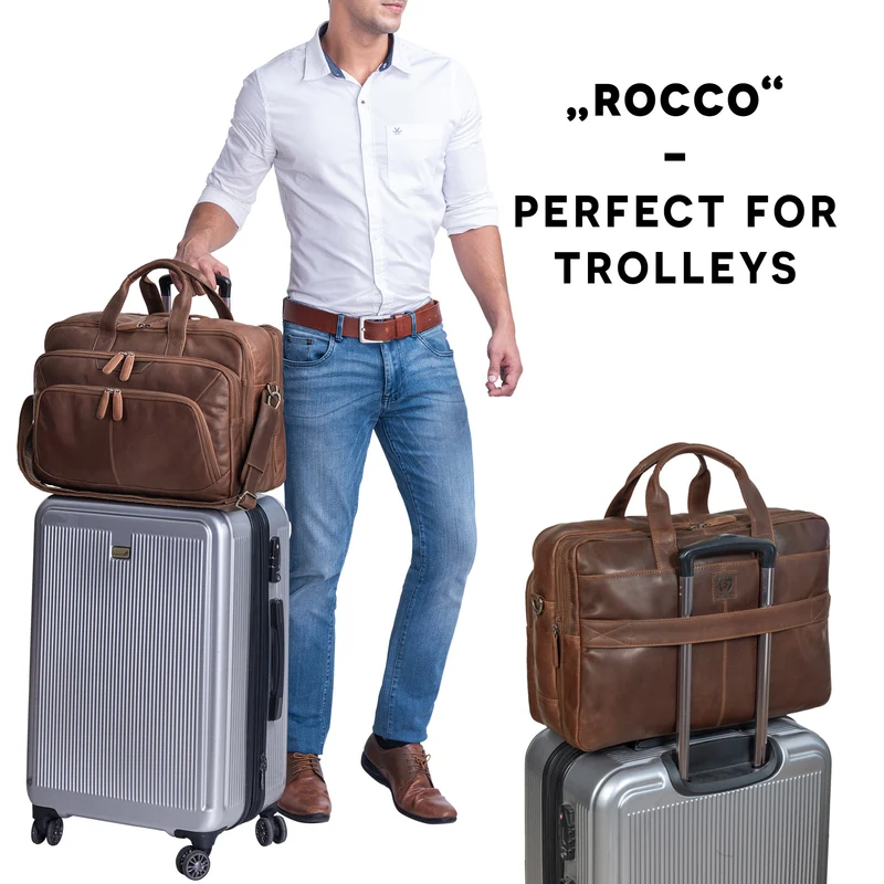 "Rocco" Leder Aktentasche Herren Groß 15,6 Zoll Laptoptasche Business