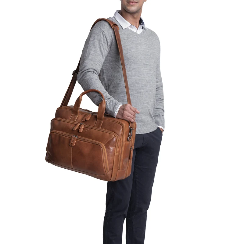 "Rocco" Leder Aktentasche Herren Groß 15,6 Zoll Laptoptasche Business