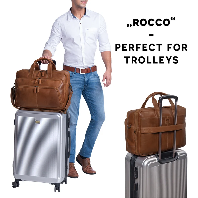 "Rocco" Leder Aktentasche Herren Groß 15,6 Zoll Laptoptasche Business