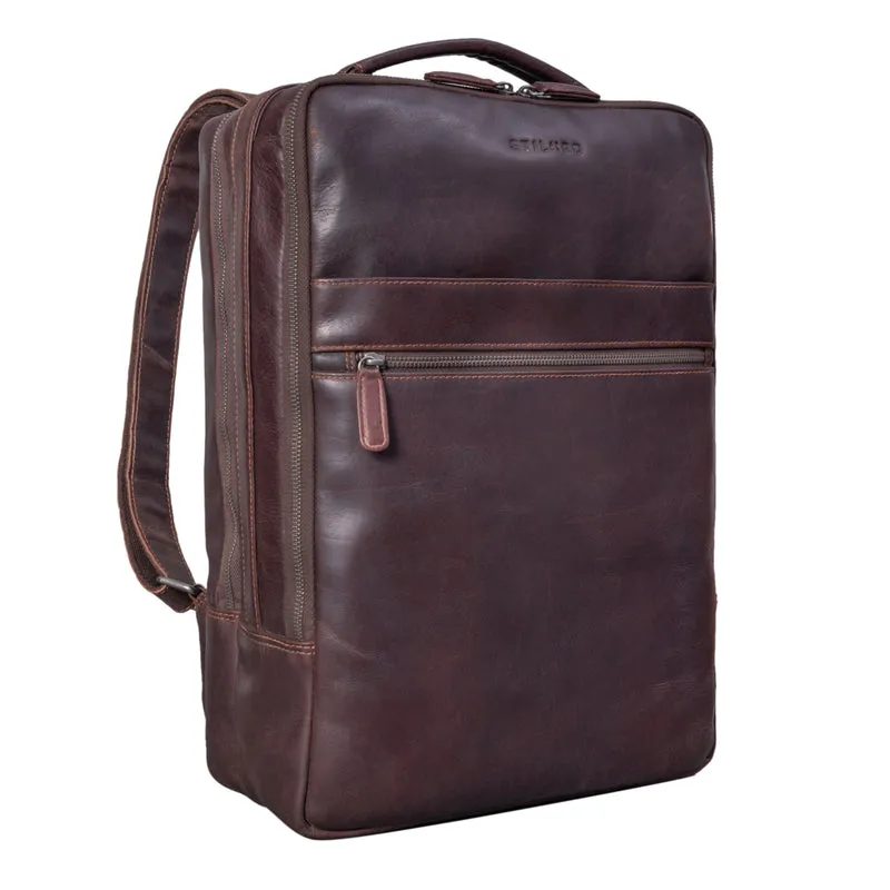 "Jason" Laptop Rucksack 17 Zoll groß Leder