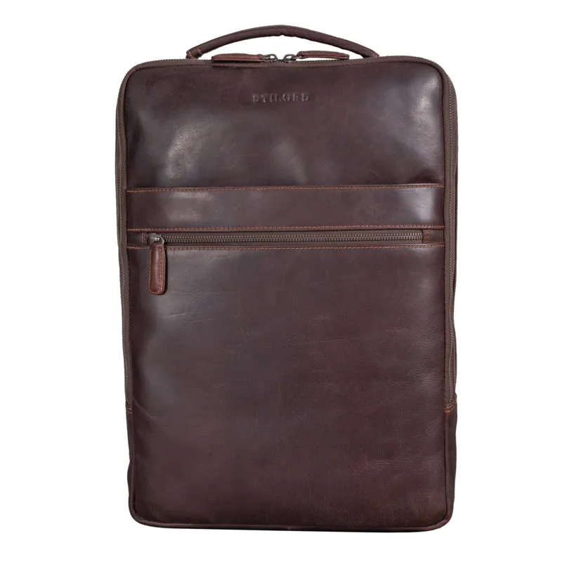 "Jason" Laptop Rucksack 17 Zoll groß Leder