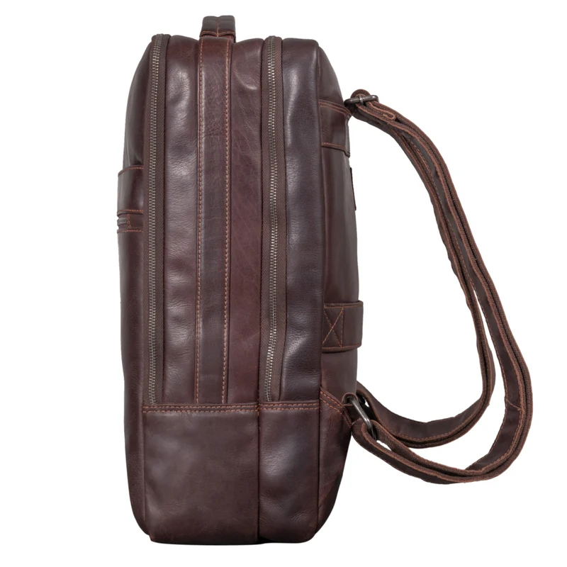 "Jason" Laptop Rucksack 17 Zoll groß Leder