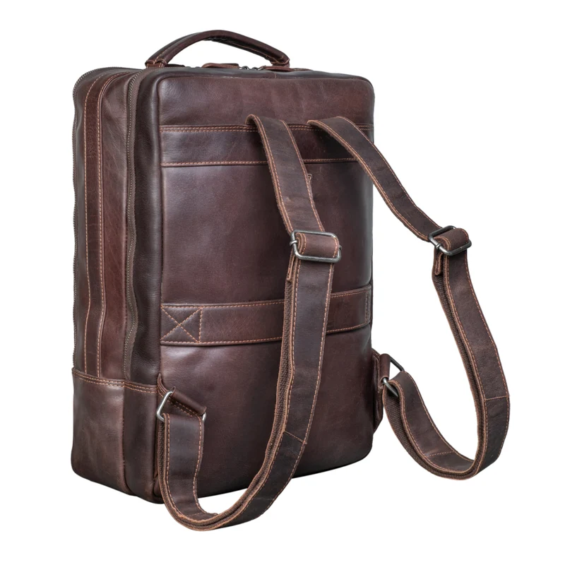 "Jason" Laptop Rucksack 17 Zoll groß Leder