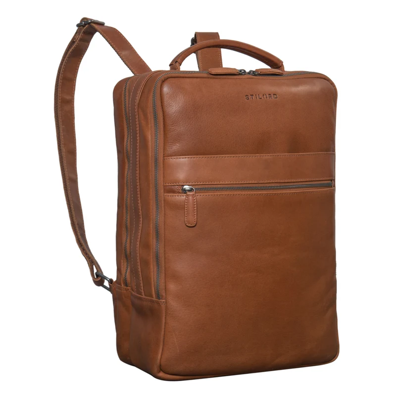 "Jason" Laptop Rucksack 17 Zoll groß Leder