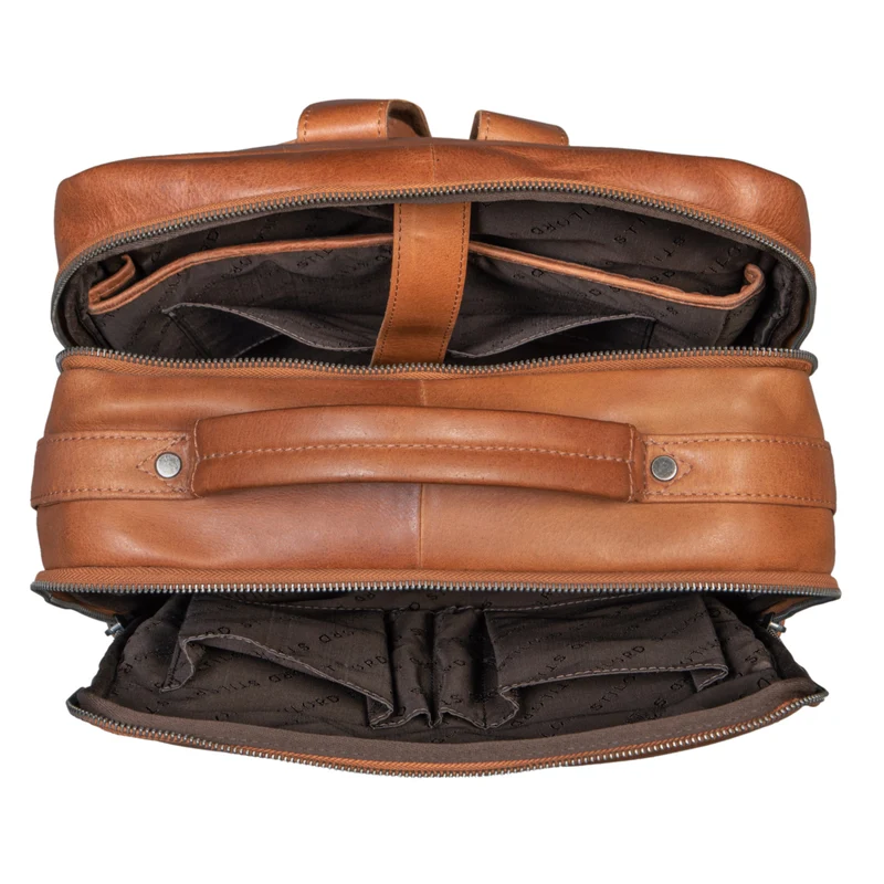 "Jason" Laptop Rucksack 17 Zoll groß Leder