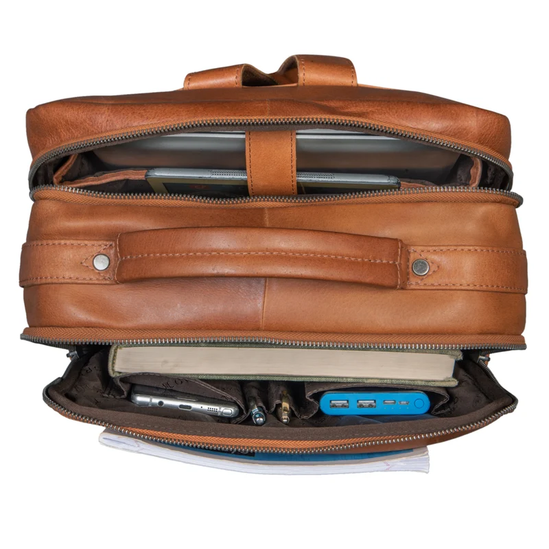 "Jason" Laptop Rucksack 17 Zoll groß Leder