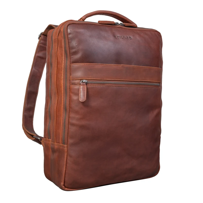 "Jason" Laptop Rucksack 17 Zoll groß Leder