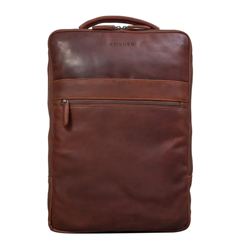 "Jason" Laptop Rucksack 17 Zoll groß Leder