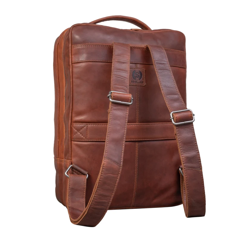 "Jason" Laptop Rucksack 17 Zoll groß Leder