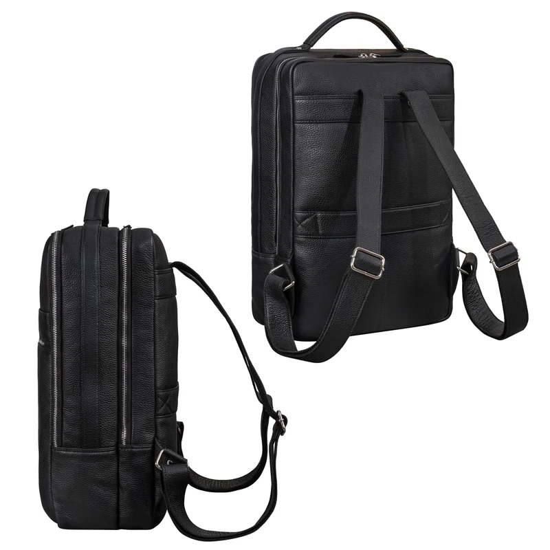 "Jason" Laptop Rucksack 17 Zoll groß Leder
