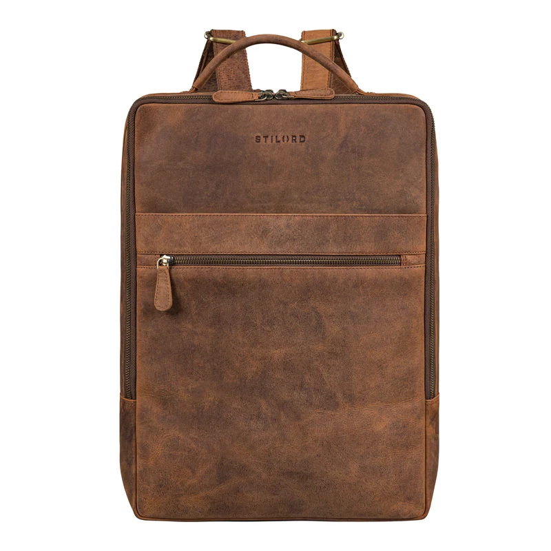 "Jason" Laptop Rucksack 17 Zoll groß Leder