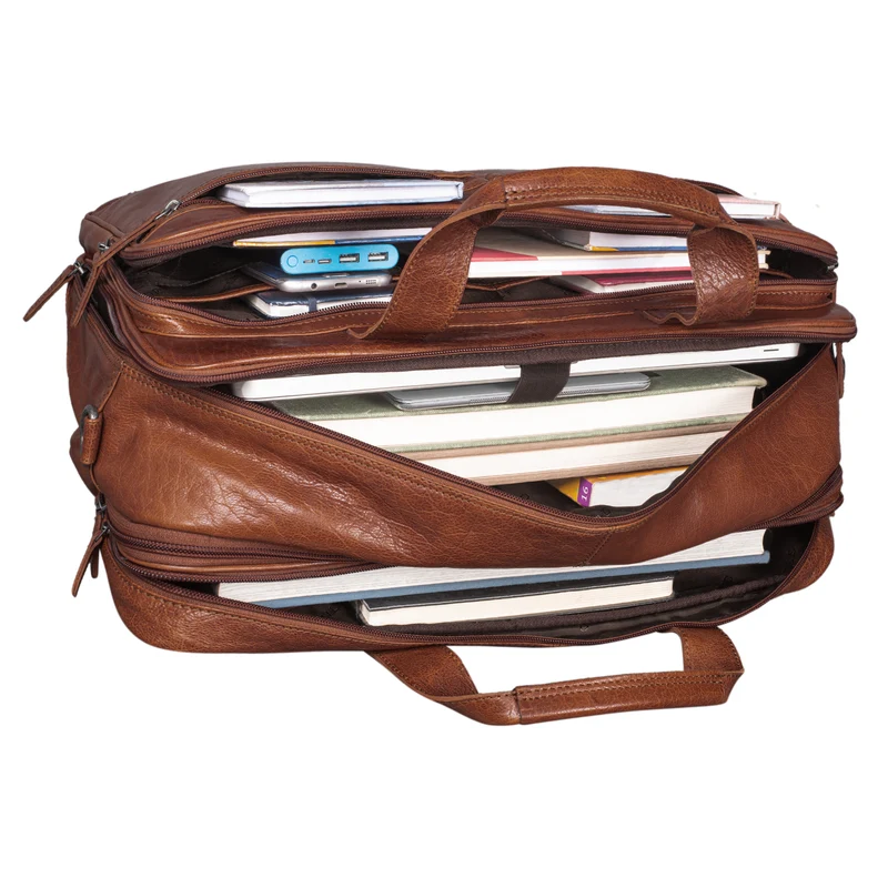 "Gigantus" XXL Aktentasche Leder Laptoptasche 17 - 19 Zoll