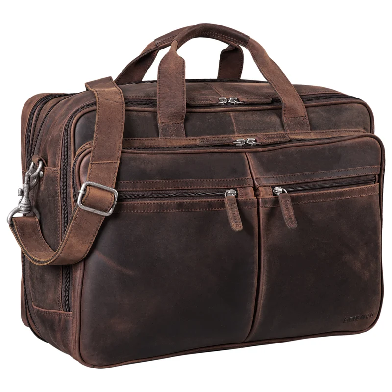 "Gigantus" XXL Aktentasche Leder Laptoptasche 17 - 19 Zoll