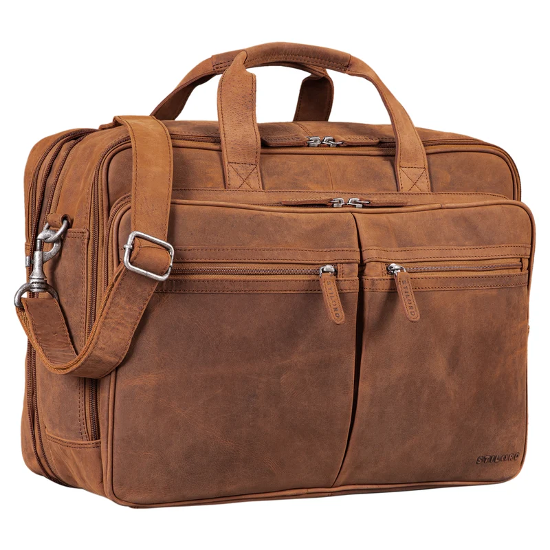 "Gigantus" XXL Aktentasche Leder Laptoptasche 17 - 19 Zoll