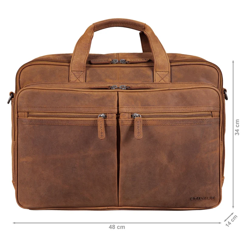 "Gigantus" XXL Aktentasche Leder Laptoptasche 17 - 19 Zoll