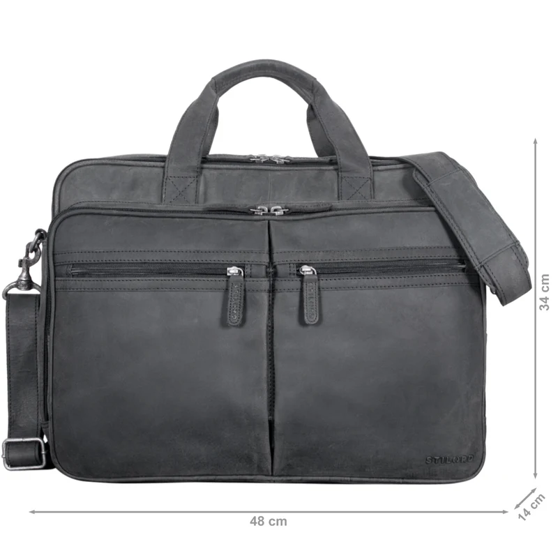 "Gigantus" XXL Aktentasche Leder Laptoptasche 17 - 19 Zoll