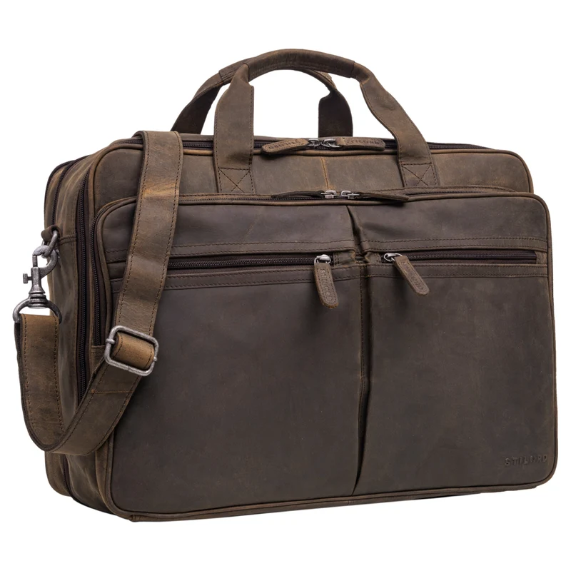 "Gigantus" XXL Aktentasche Leder Laptoptasche 17 - 19 Zoll