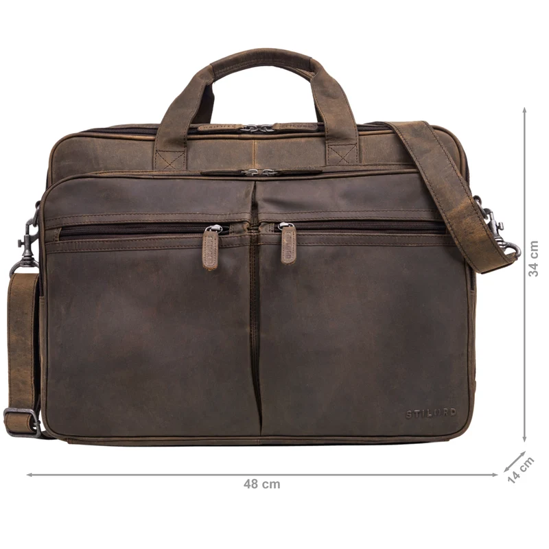 "Gigantus" XXL Aktentasche Leder Laptoptasche 17 - 19 Zoll