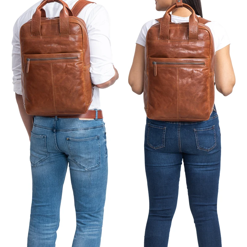 "Bryn" Leder Rucksack mit Laptopfach XL Business Rucksack Herren Damen