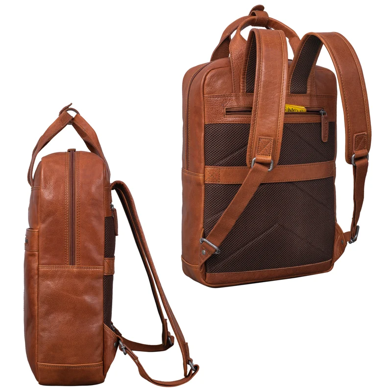 "Bryn" Leder Rucksack mit Laptopfach XL Business Rucksack Herren Damen