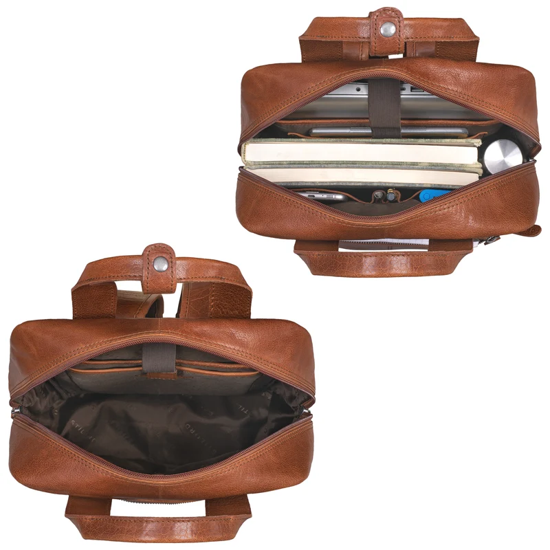 "Bryn" Leder Rucksack mit Laptopfach XL Business Rucksack Herren Damen