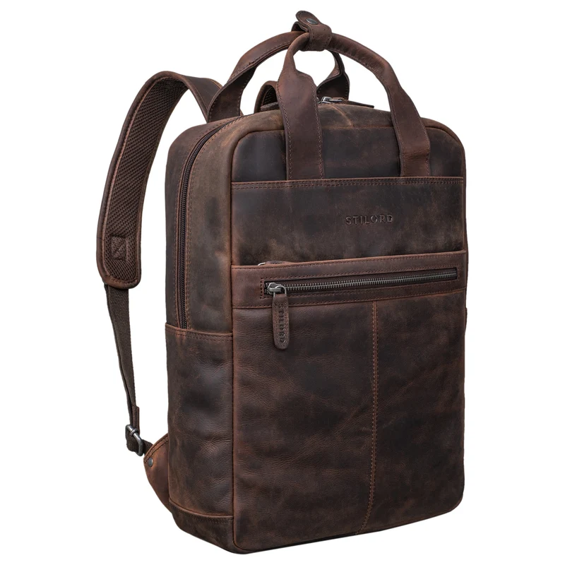 "Bryn" Leder Rucksack mit Laptopfach XL Business Rucksack Herren Damen
