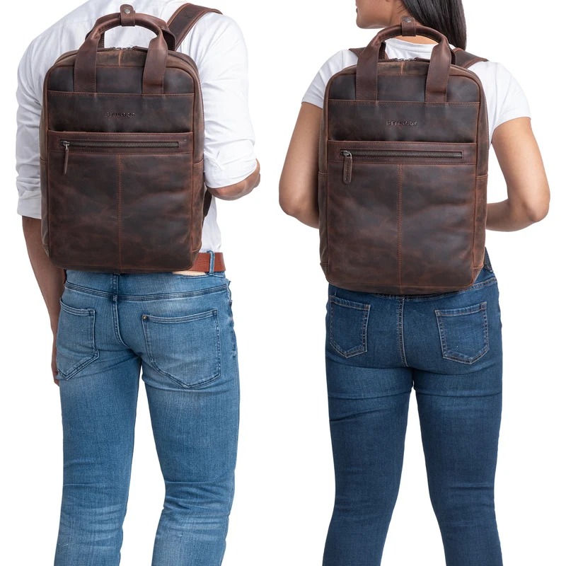 "Bryn" Leder Rucksack mit Laptopfach XL Business Rucksack Herren Damen
